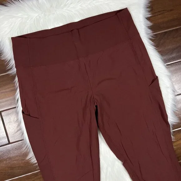 Athleta Women's Size 16 Cognac Brown Trekkie Hybrid Crop Tight Pants 446615 - Picture 2 of 10